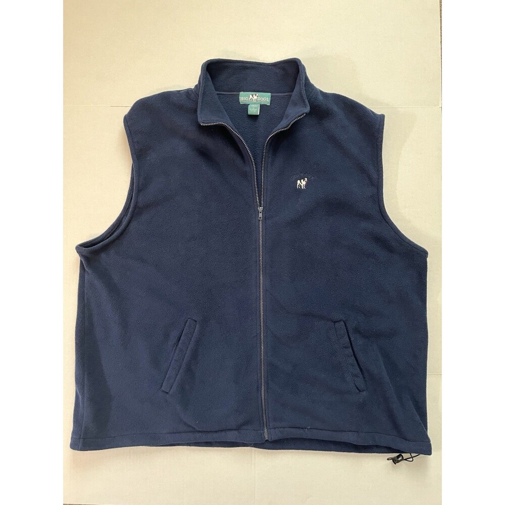 Big Dogs Fleece Vest Full Zip Men 4XL Navy Blue Outdoors Hiking Polar Streetwear